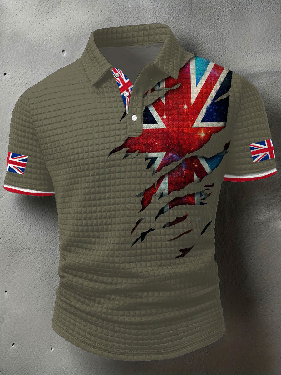 Men's UK Flag Printed Casual Tops