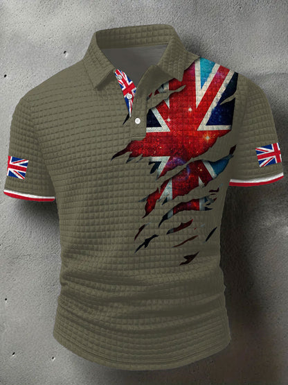 Men's UK Flag Printed Casual Tops