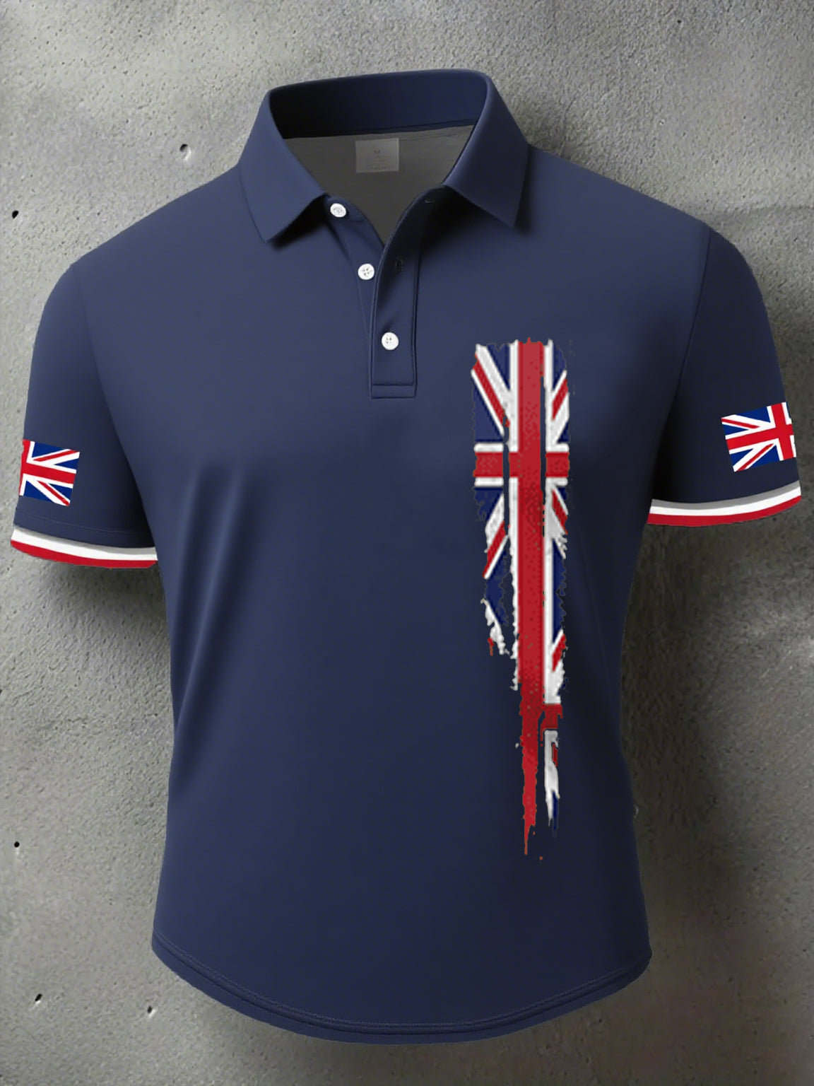 Men's UK Flag Art Printed Casual Tops