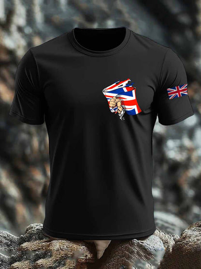Men's British imitation cotton short-sleeved T-shirt