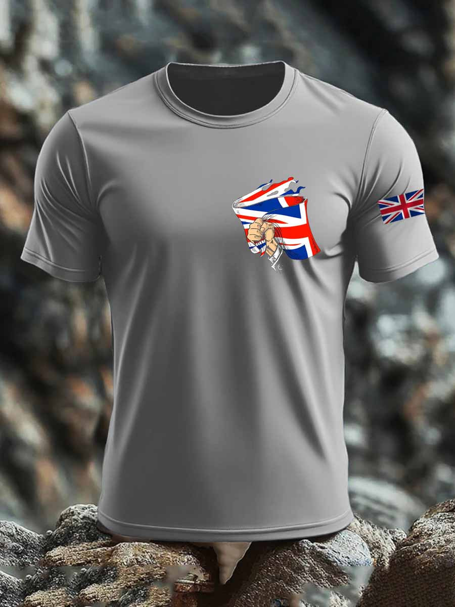 Men's British imitation cotton short-sleeved T-shirt