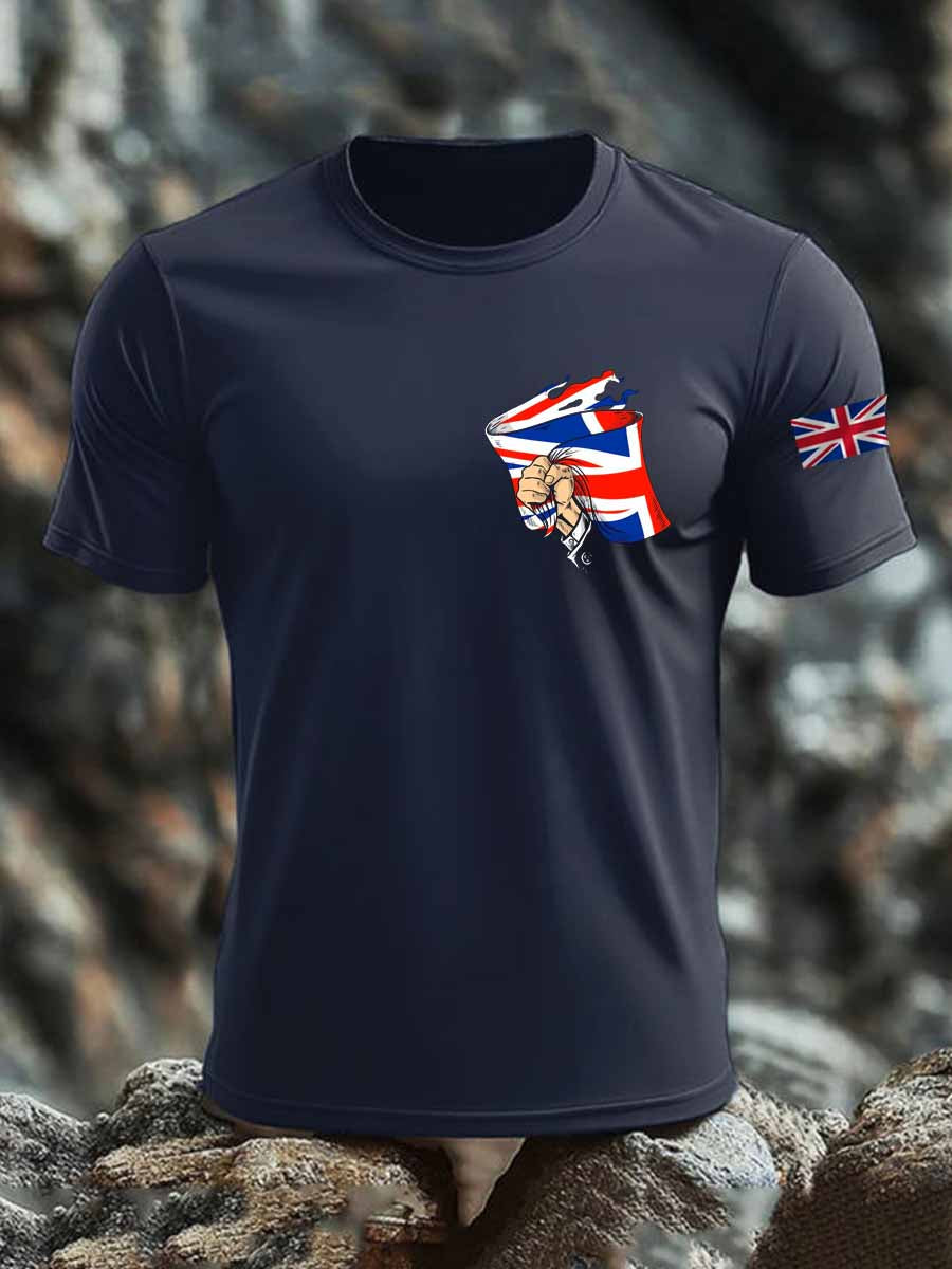Men's British imitation cotton short-sleeved T-shirt