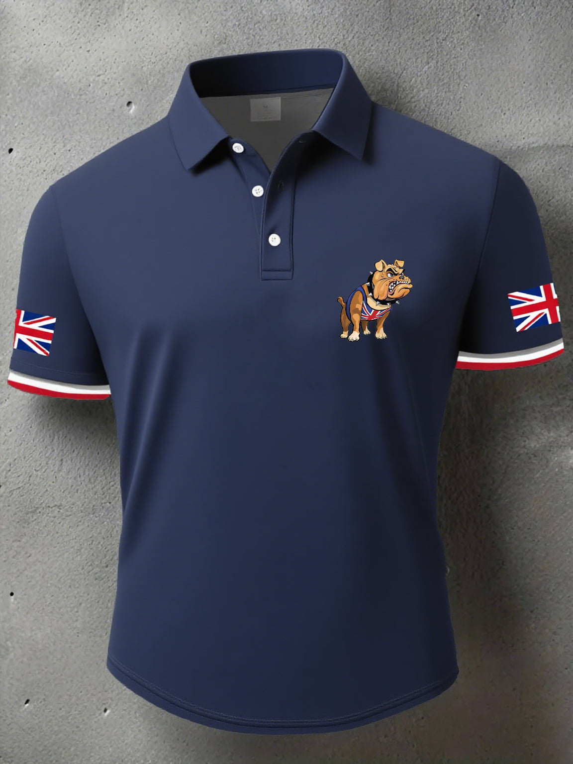 Men's Dog UK Flag Art Printed Casual Tops