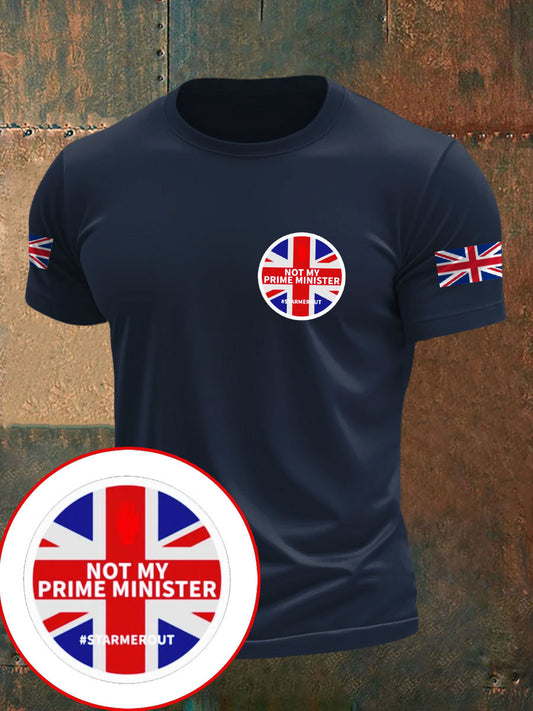 Men's Not My PM Funny UK Flag Printed T-Shirt