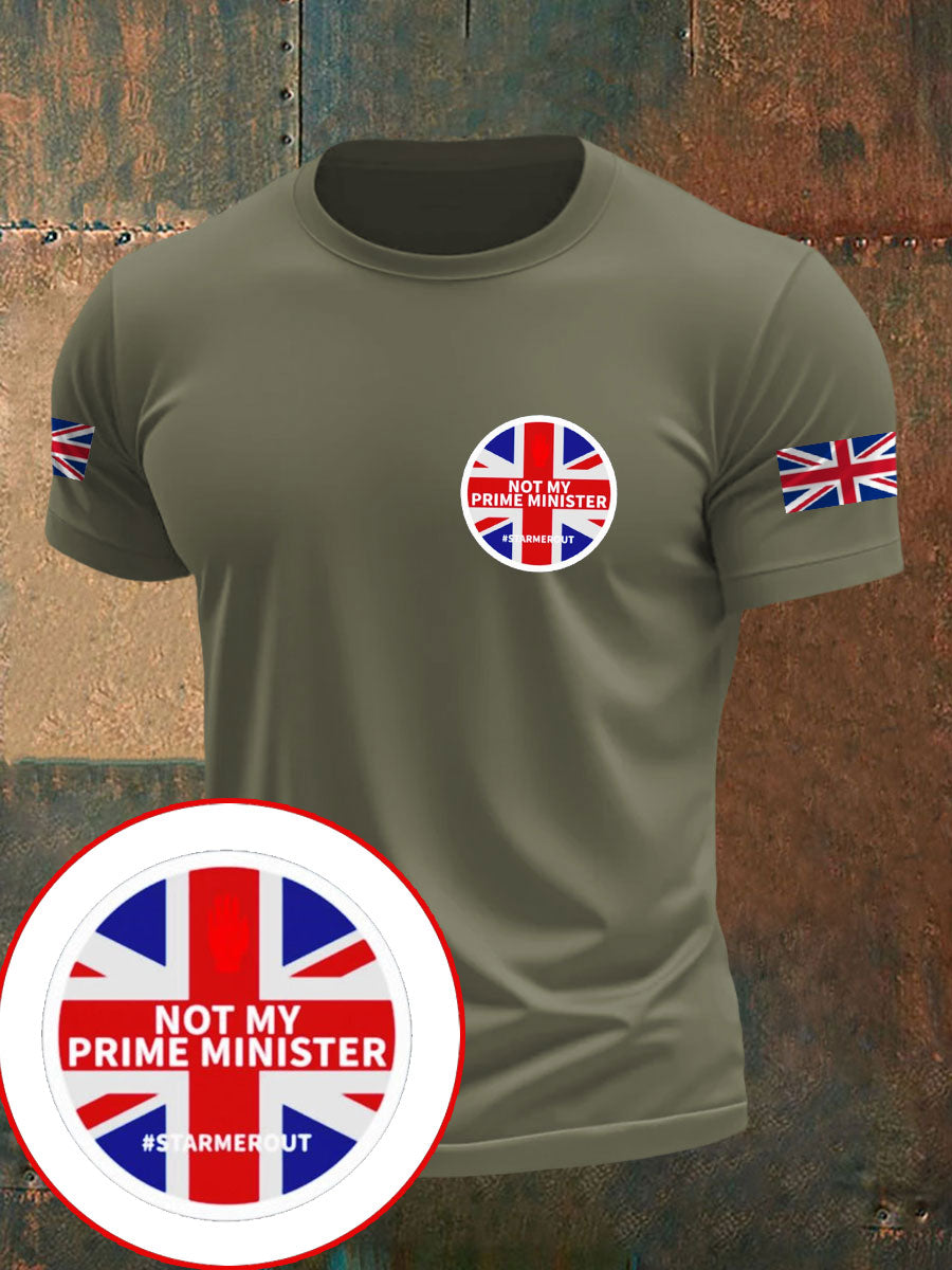 Men's Not My PM Funny UK Flag Printed T-Shirt