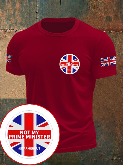 Men's Not My PM Funny UK Flag Printed T-Shirt