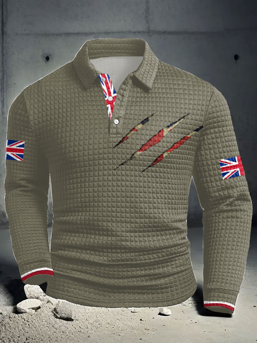 Men's UK Flag Printed Casual Tops