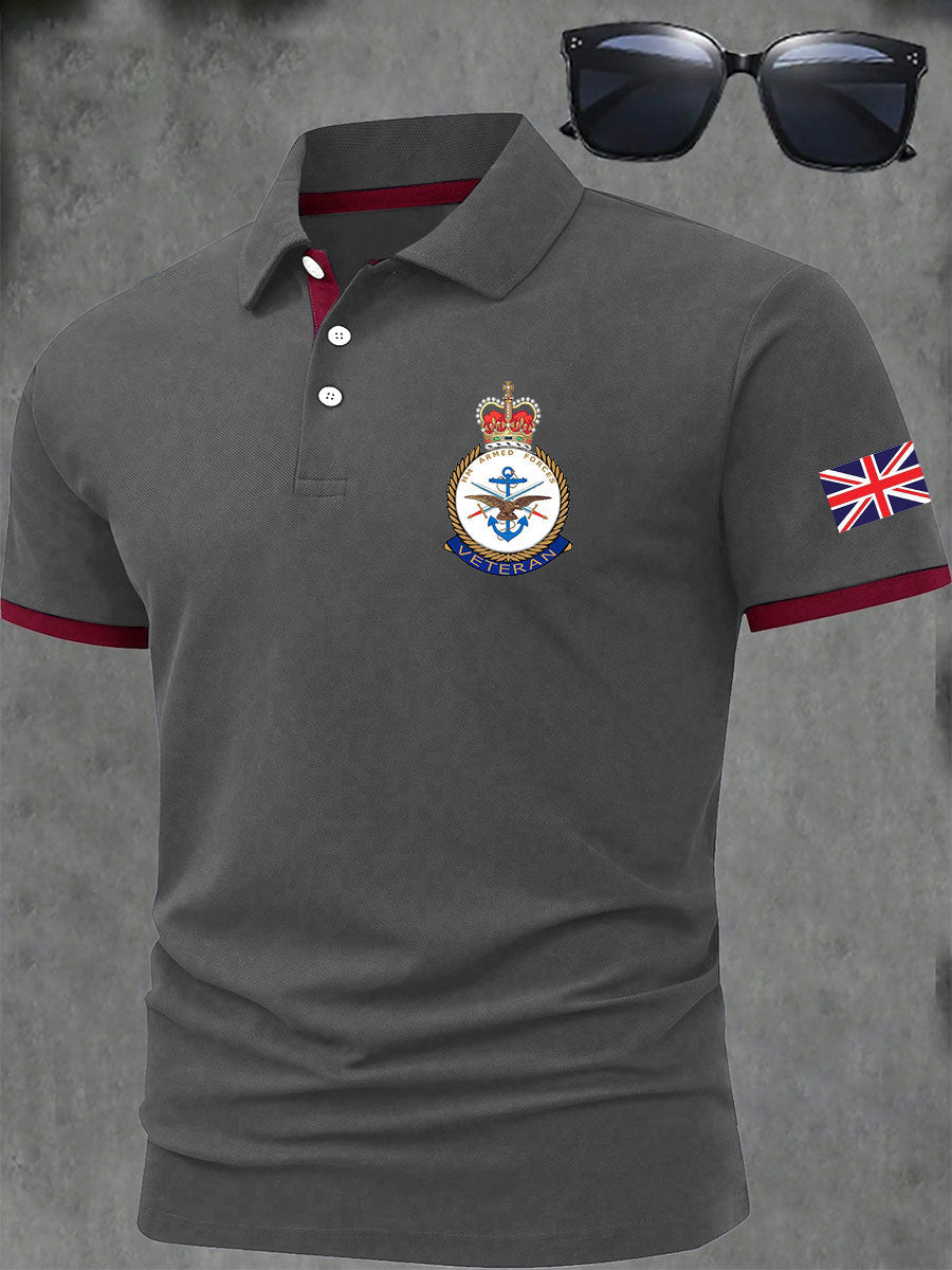 Men's BRITISH ARMED FORCES Print Casual Short Sleeve Top