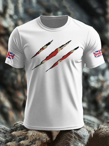 Men's UK Flag Skull Printed T-shirt
