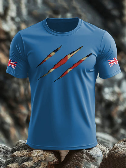 Men's UK Flag Skull Printed T-shirt