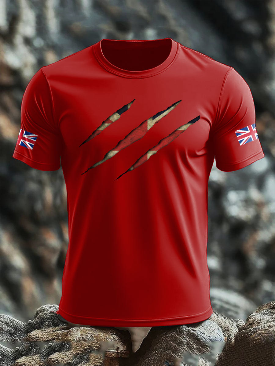 Men's UK Flag Skull Printed T-shirt