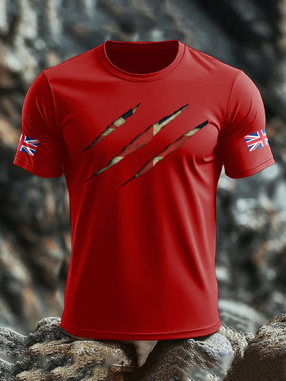 Men's UK Flag Skull Printed T-shirt