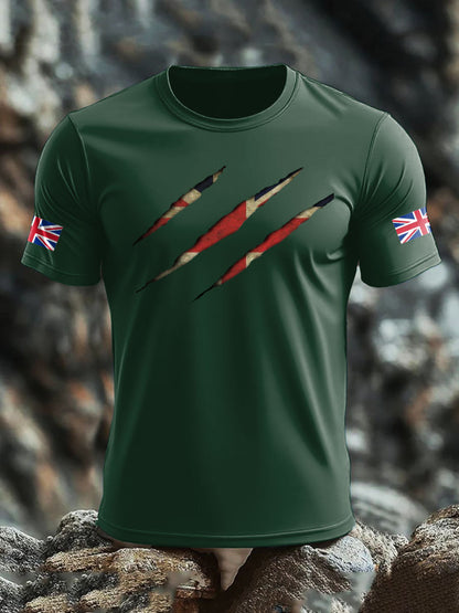 Men's UK Flag Skull Printed T-shirt