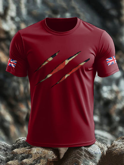 Men's UK Flag Skull Printed T-shirt