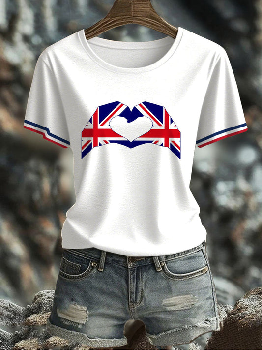 Women's UK Flag Printed T-shirt