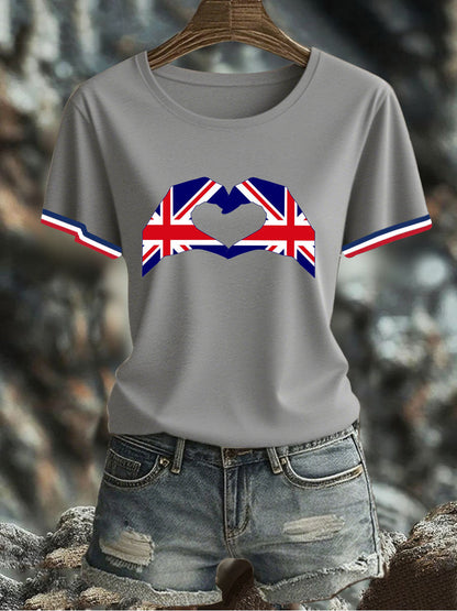 Women's UK Flag Printed T-shirt