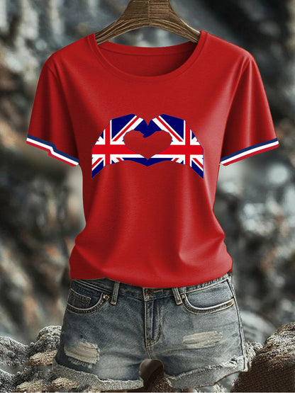 Women's UK Flag Printed T-shirt