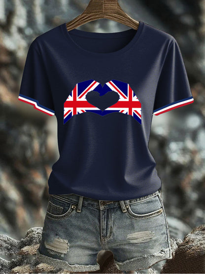 Women's UK Flag Printed T-shirt