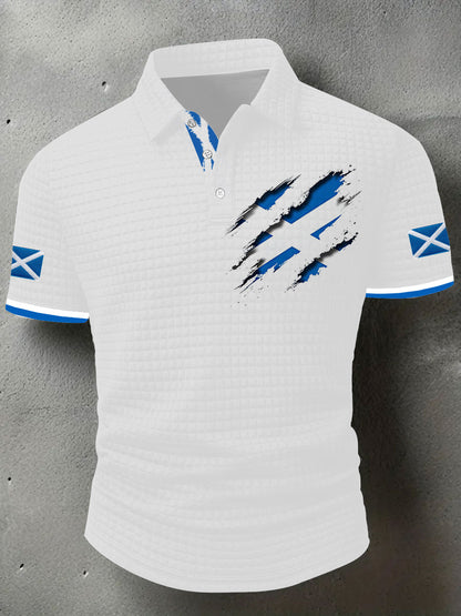 Men's Scotland Flag Proud The Brave Printed Casual Short Sleeve Tops