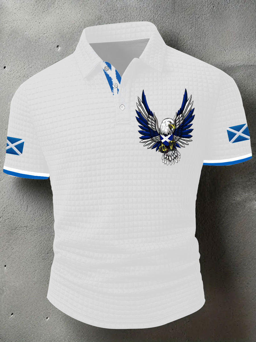 Men's Scotland Flag Proud The Brave Printed Casual Short Sleeve Tops