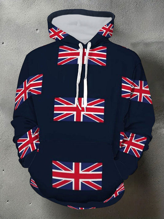 Men's UK Flag Print Casual Hoodie