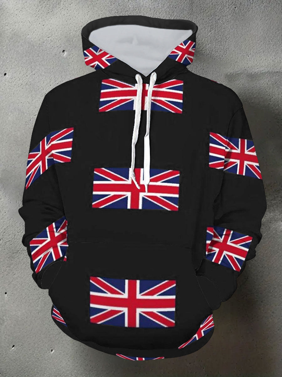 Men's UK Flag Print Casual Hoodie