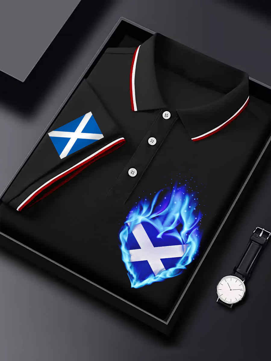 Men's Scotland Flag Proud The Brave Printed Casual Short Sleeve T-shirt