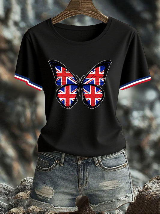 Women's UK Flag Printed T-shirt