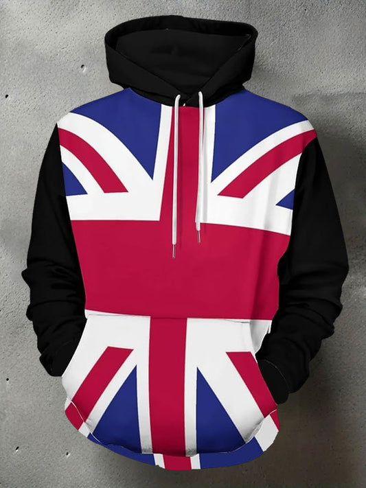 Men's UK Flag Print Casual Hoodie