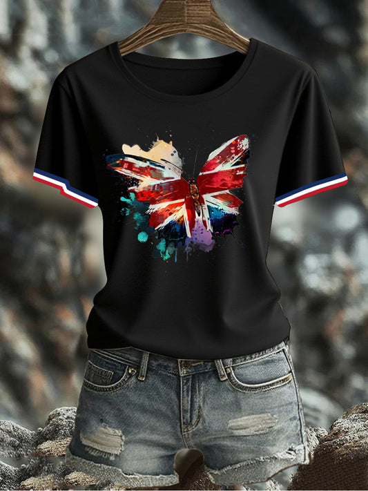 Women's UK Flag Printed T-shirt