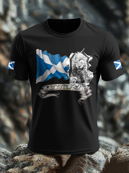 Men's Scotland Flag Proud The Brave Printed T-shirt