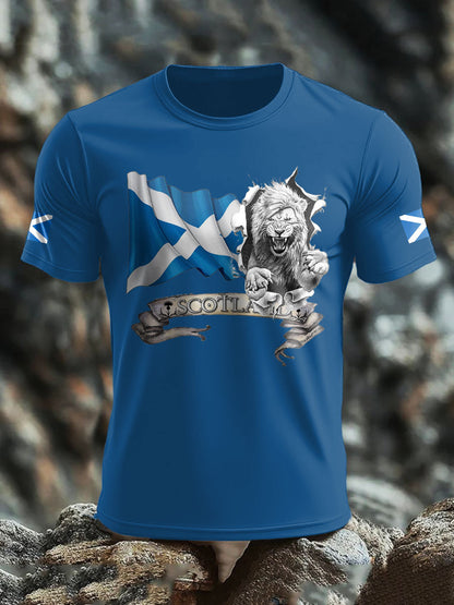 Men's Scotland Flag Proud The Brave Printed T-shirt