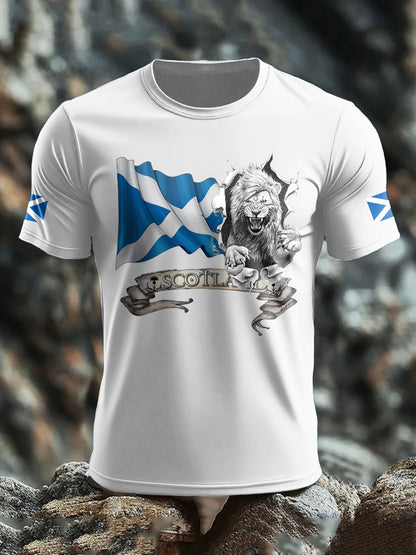 Men's Scotland Flag Proud The Brave Printed T-shirt