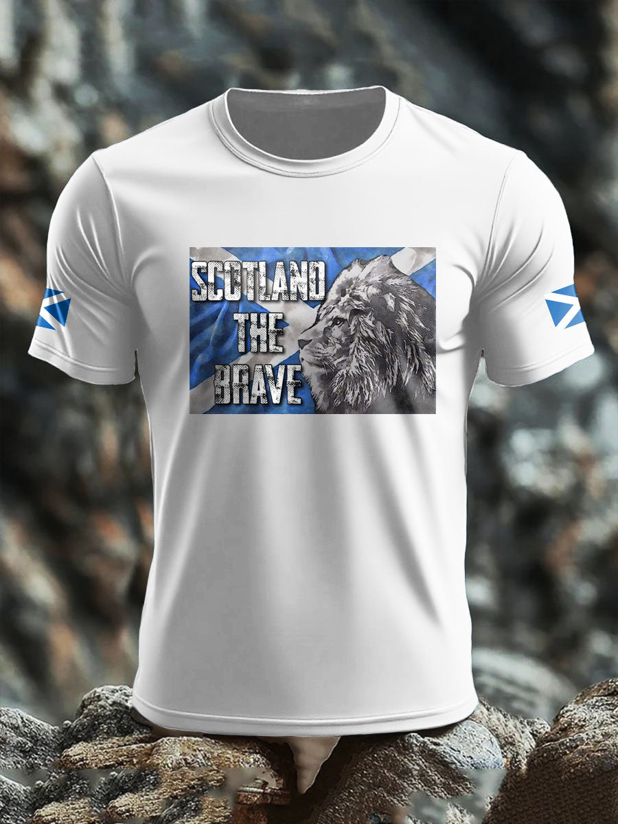 Men's Scotland Flag Proud The Brave Printed T-shirt