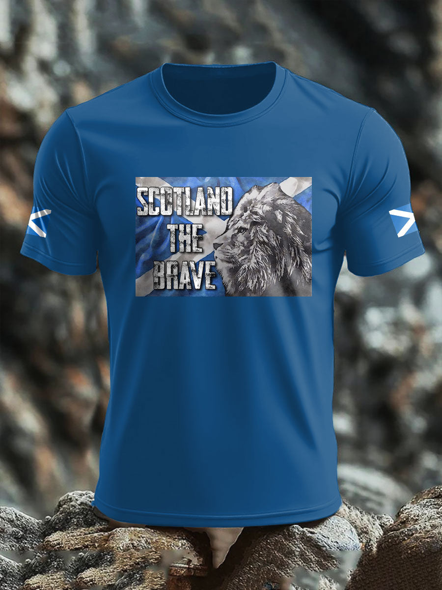 Men's Scotland Flag Proud The Brave Printed T-shirt