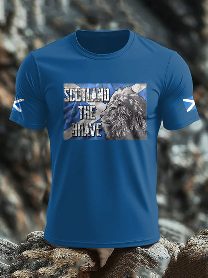 Men's Scotland Flag Proud The Brave Printed T-shirt