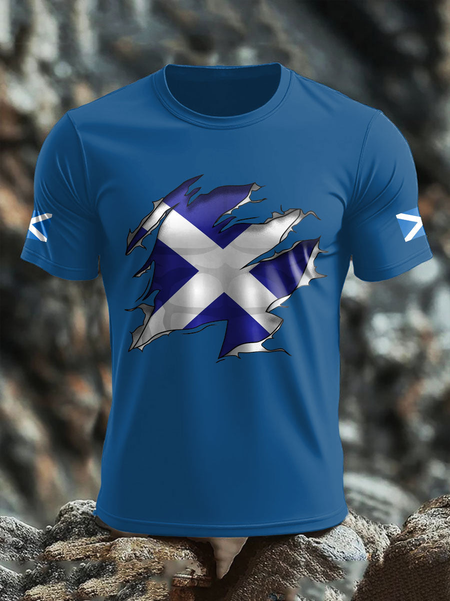 Men's Scotland Flag Proud The Brave Printed T-shirt