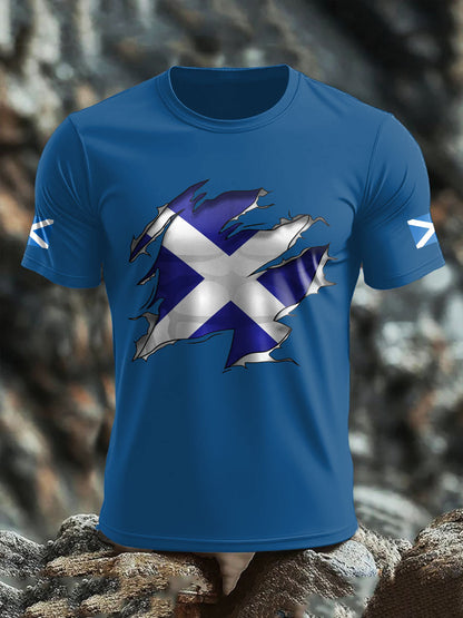 Men's Scotland Flag Proud The Brave Printed T-shirt