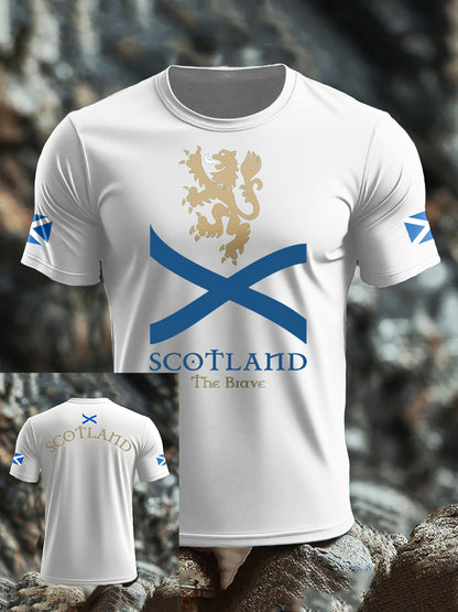 Men's Scotland Flag Proud The Brave Printed T-shirt