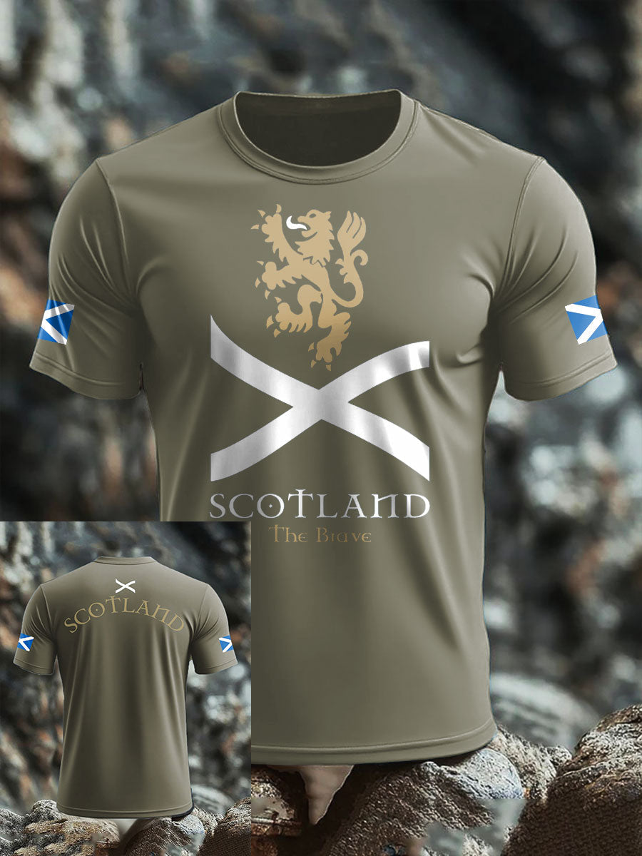 Men's Scotland Flag Proud The Brave Printed T-shirt