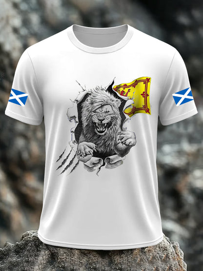 Men's Scotland Flag Proud The Brave Printed Casual Short Sleeve T-shirt