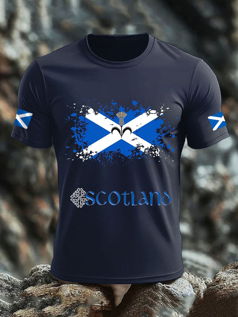 Men's UK Scotland imitation cotton short-sleeved T-shirt
