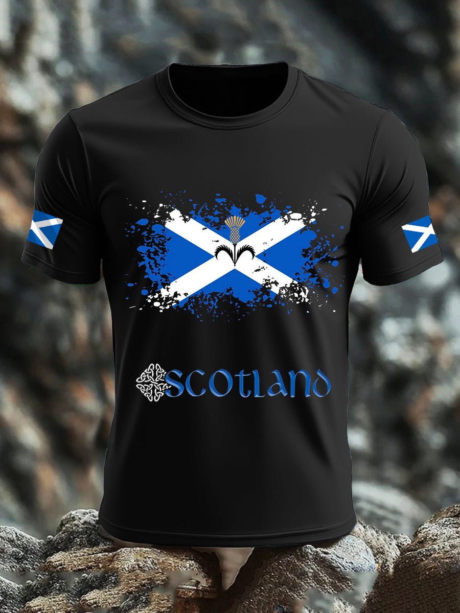 Men's UK Scotland imitation cotton short-sleeved T-shirt
