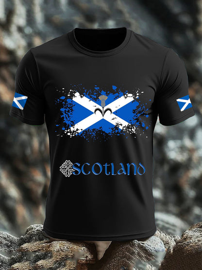 Men's UK Scotland imitation cotton short-sleeved T-shirt
