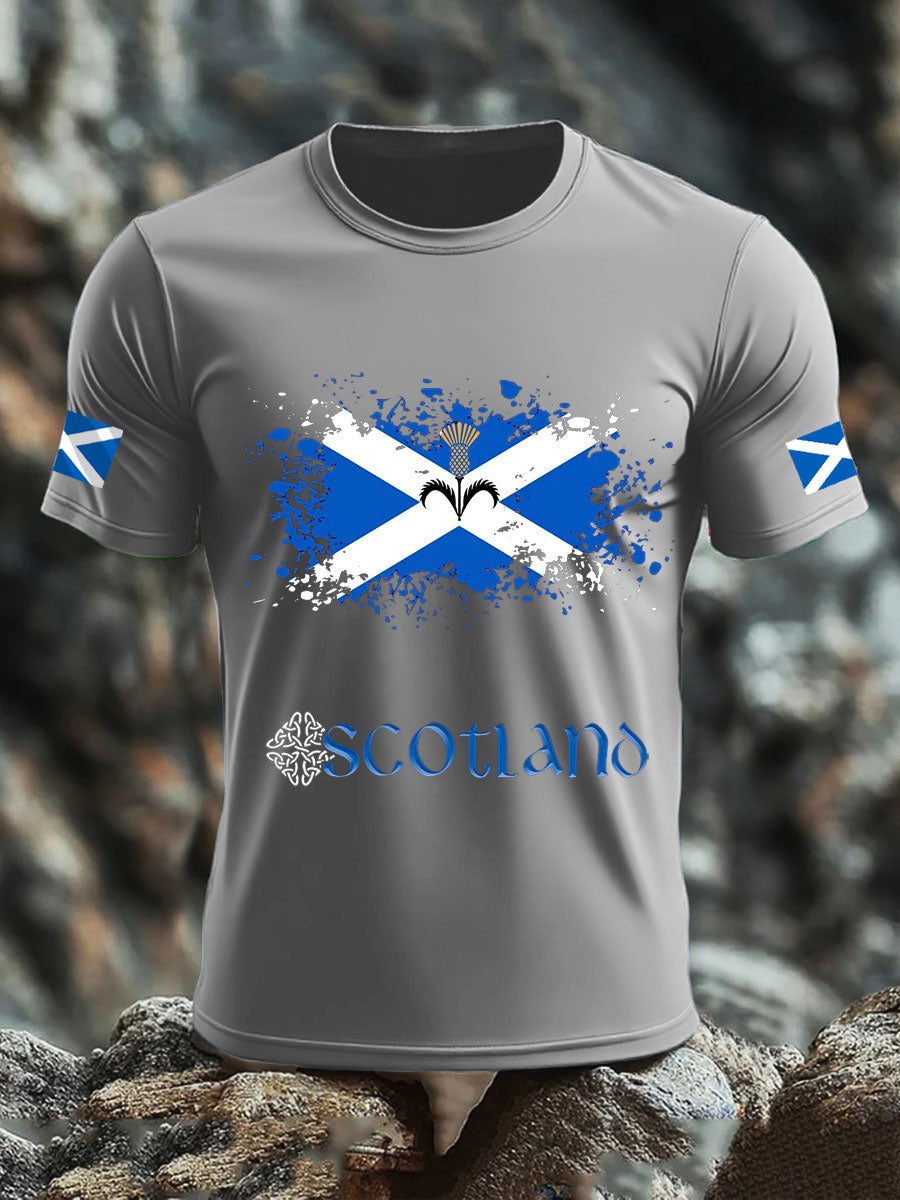Men's UK Scotland imitation cotton short-sleeved T-shirt