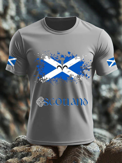 Men's UK Scotland imitation cotton short-sleeved T-shirt