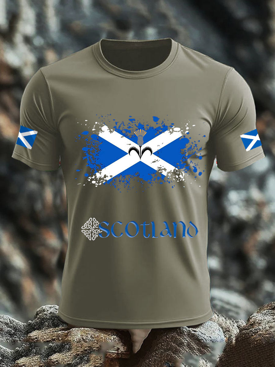 Men's UK Scotland imitation cotton short-sleeved T-shirt