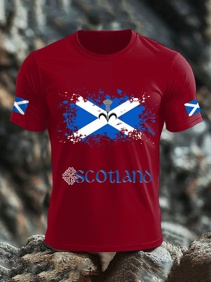 Men's UK Scotland imitation cotton short-sleeved T-shirt