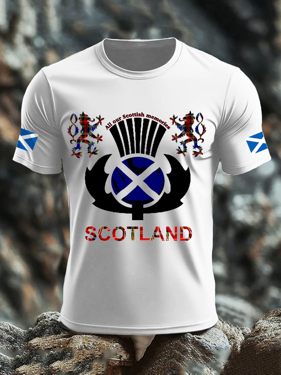 Men's UK Scotland imitation cotton short-sleeved T-shirt