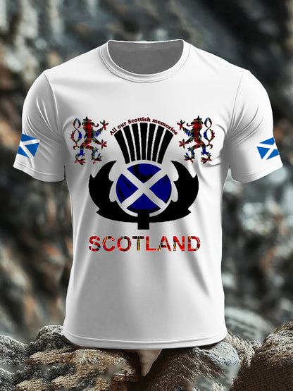 Men's UK Scotland imitation cotton short-sleeved T-shirt